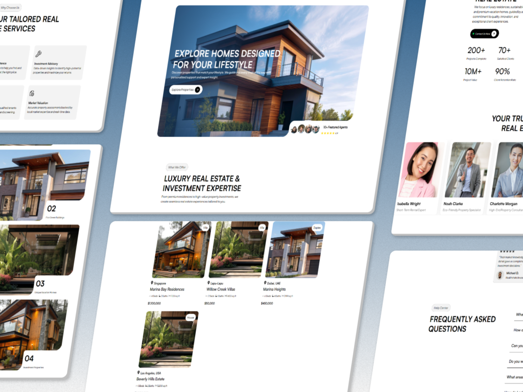 Homara real estate website design for house rentals and property listings
